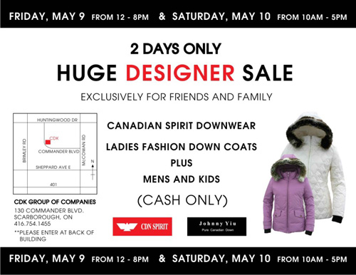 Canadian Spirit and Johnny Yiu Designer Sale