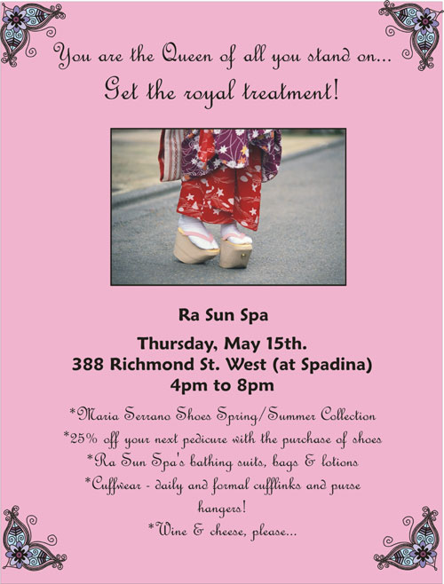 Shoe Party at Ra Sun Spa