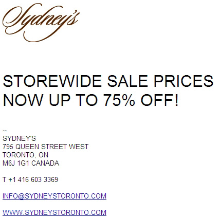 Sydney\'s Summer Sale - new markdowns!