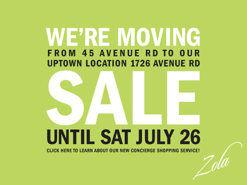 Zola Shoes Moving Sale