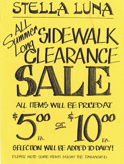 Side walk Clearance Sale
