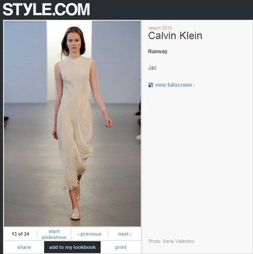 Calvin Klein Resort 2010 on Style.com