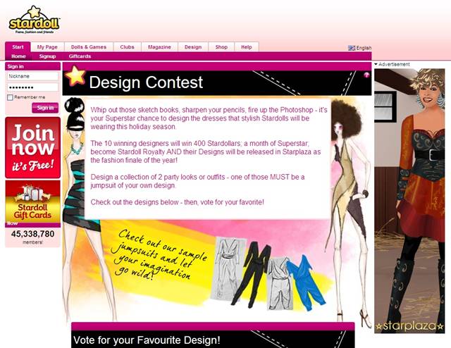 Stardoll Contest Page