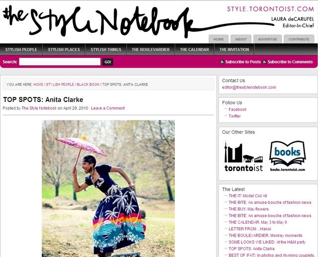 The Style Notebook: Top Spots: Anita Clarke