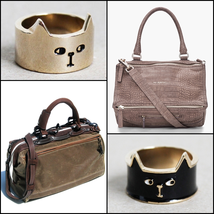 Lazy Oaf Cat Ring, Givenchy Medium Pandora Bag, Krane Mirka Carpenter Bag