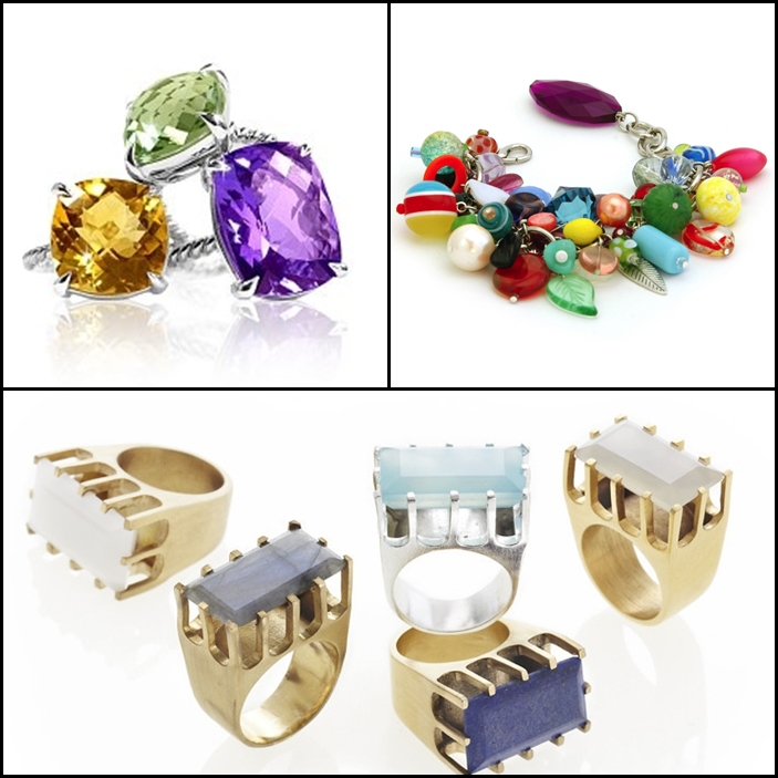 JdJ Studio collection Cushion-cut gemstone, Moonrox Treasure Bracelet, Dean Davidson Castle Ring