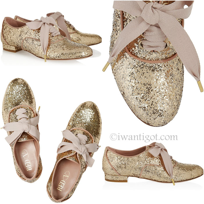 Glitter-finish Lace-ups by RED Valentino 