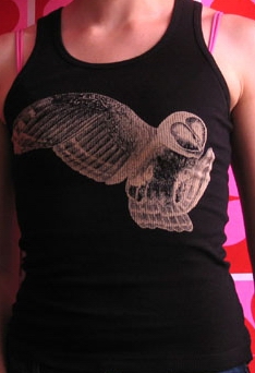 Black Barn Owl Wife Beater