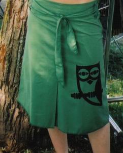 Green Owl Print skirt