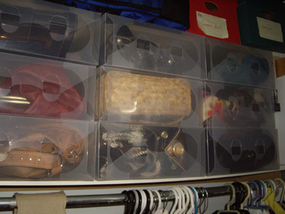 Clear Shoe Boxes - handbag collection