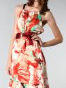 Christopher Deane Watercolor Print Dress in Red