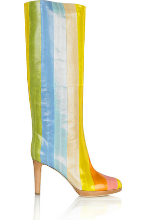 Sergio Rossi Patchwork knee-high boots