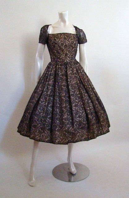 1950s Lace Illusion Dress - Shrimpton Couture