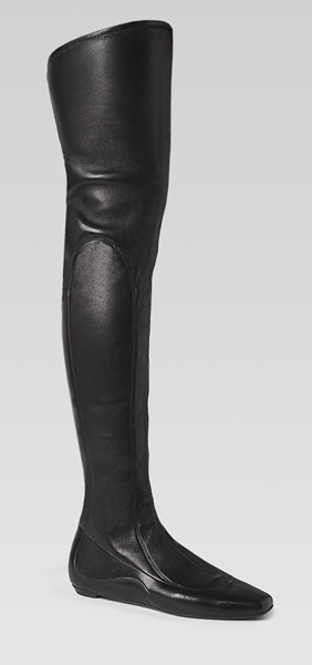 division' high heel over-the-knee flat boots by Gucci