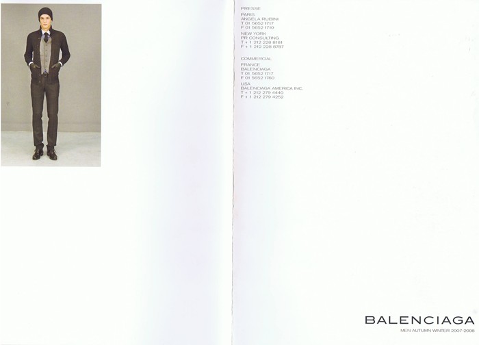 Balenciaga Menswear Lookbooks Fall 2007 and | I want - I got