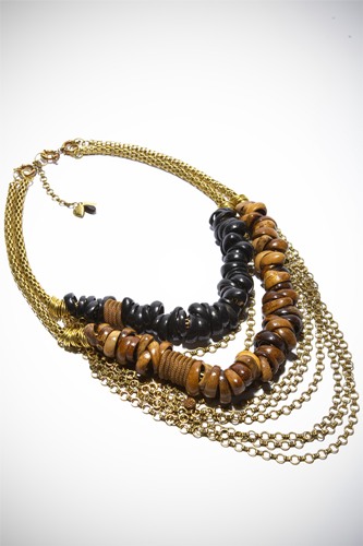 Necklace By Jenny Bird in Collaboration With Alexandra Weston Vintage brass Coconut shell
