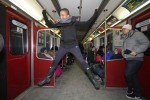 Subway Jumping with Anita by Arieh Singer