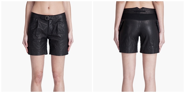 Washed Leather Shorts by Yigal Azrouel