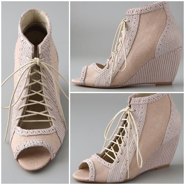 Primo Lace Up Wedge Booties by Elizabeth and James 