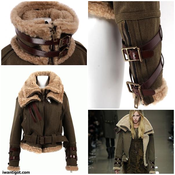 Wool Jacket with Shearling Collar by Burberry Prorsum