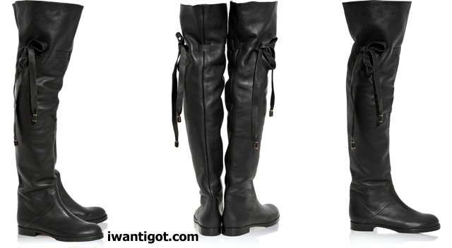 Flat leather over-the-knee bootsÂ by ChloÃ©