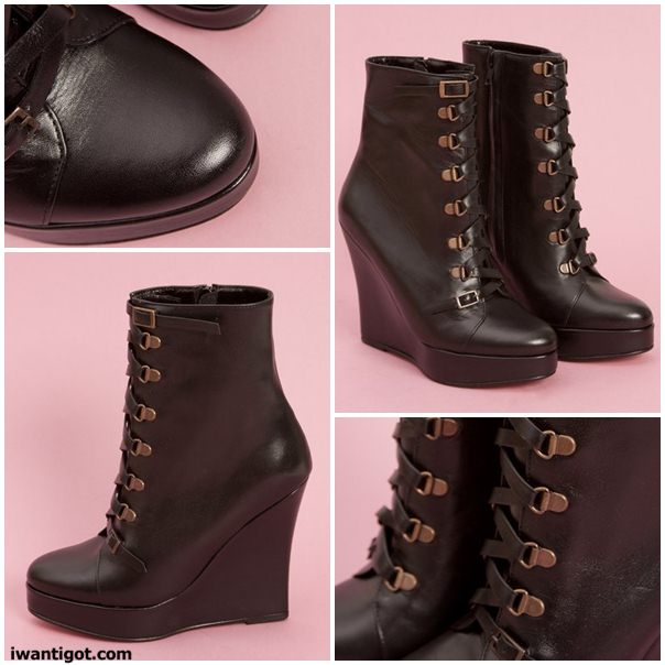 Lace Up Wedge Boot by Opening Ceremony