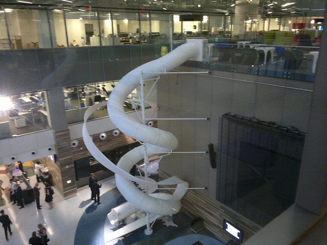 The slide in the Corus building