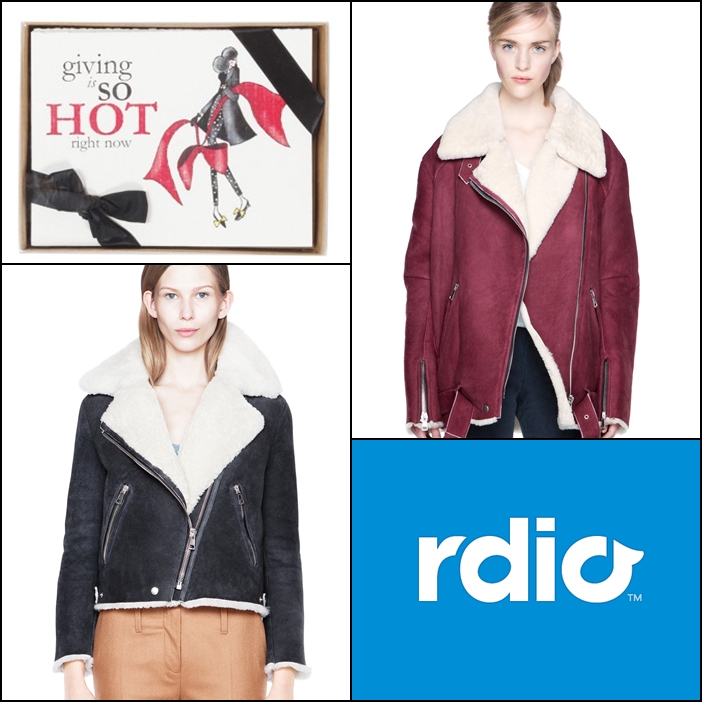 Eighty Seventh St. Fashion Inspired Greeting Cards, Acne Velocite Shearling Jacket, Acne Rita Shearling Jacket, Rdio Gift Certificate