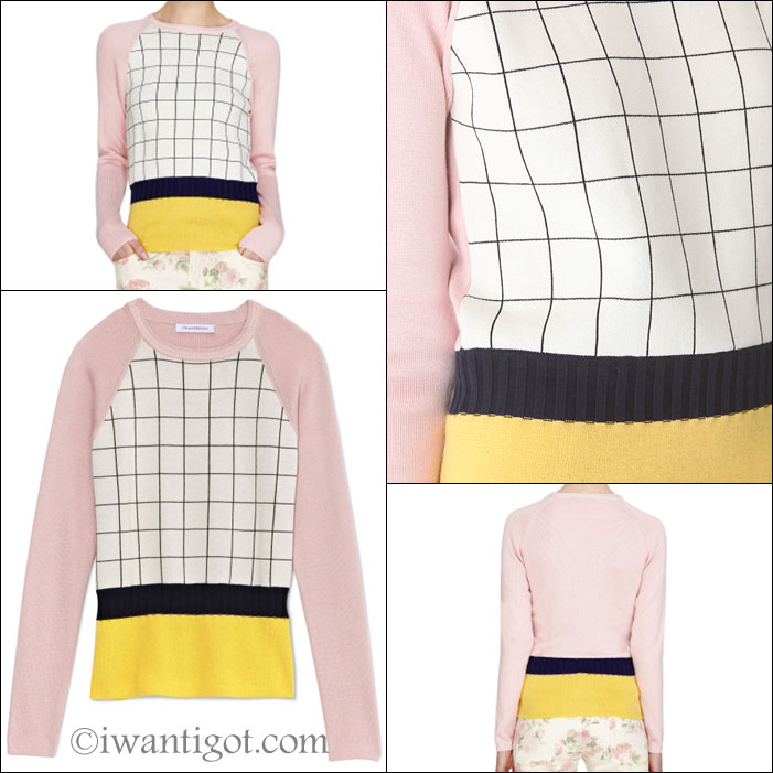 Patchwork Raglan Check Sweater by J.W. Anderson  